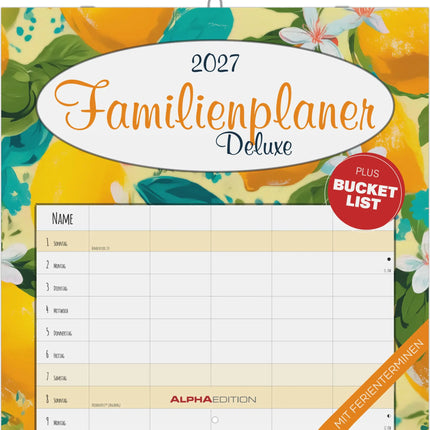AlphaEdition Familyplanner Deluxe Kalender 2027