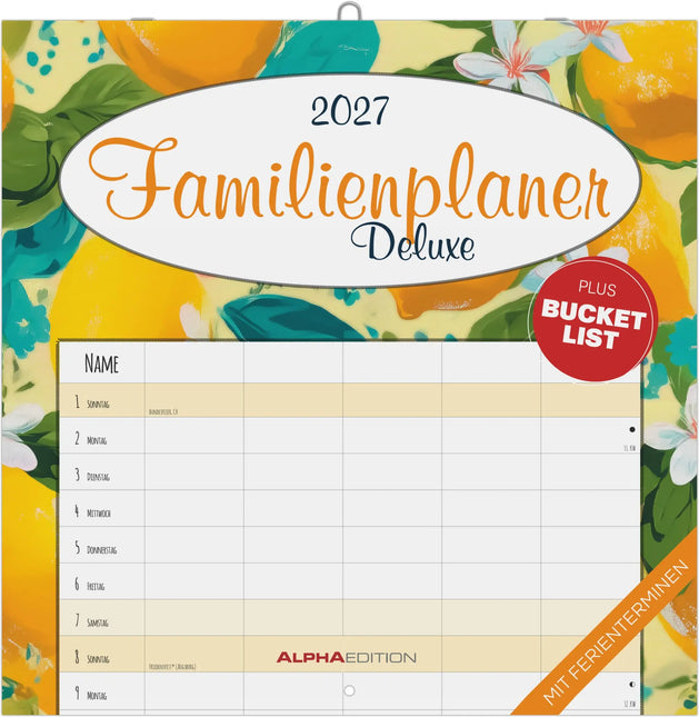 AlphaEdition Familyplanner Deluxe Kalender 2027