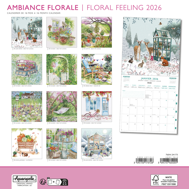 Aquarupella Ambiance Florale Kalender 2026