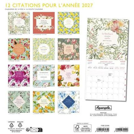 Aquarupella Citations Kalender 2027