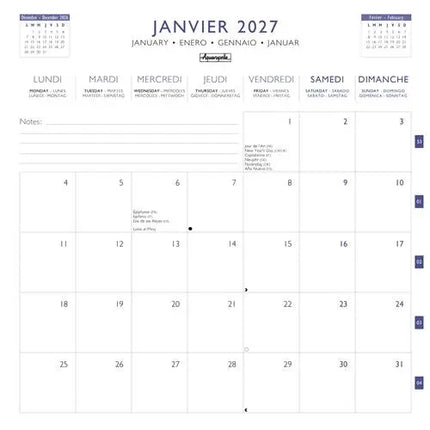 Aquarupella Citations Kalender 2027