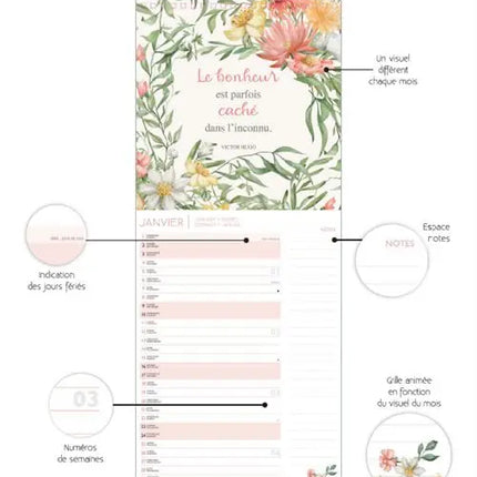 Aquarupella Floral Feeling Slimline Kalender 2027