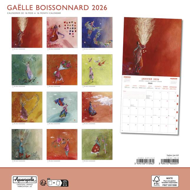 Aquarupella Gaelle Boissonnard Kalender 2026 Collage