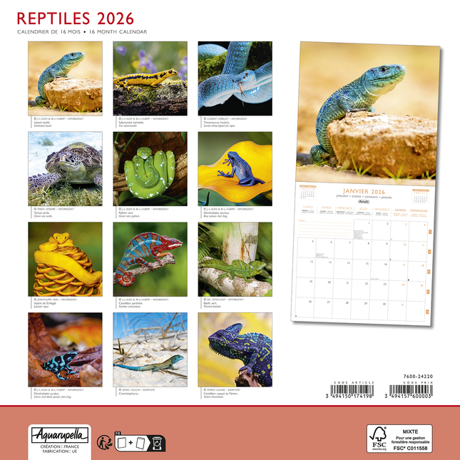 Aquarupella Reptielen Kalender 2026
