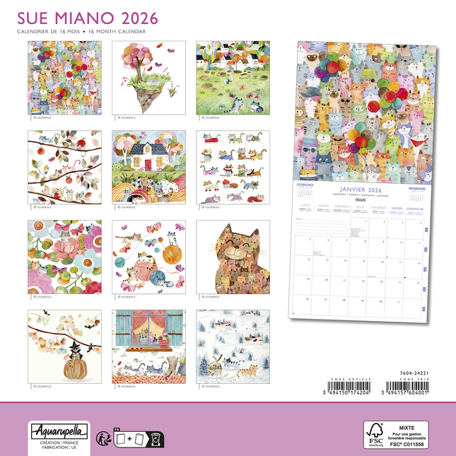 Aquarupella Sue Miano Kalender 2026