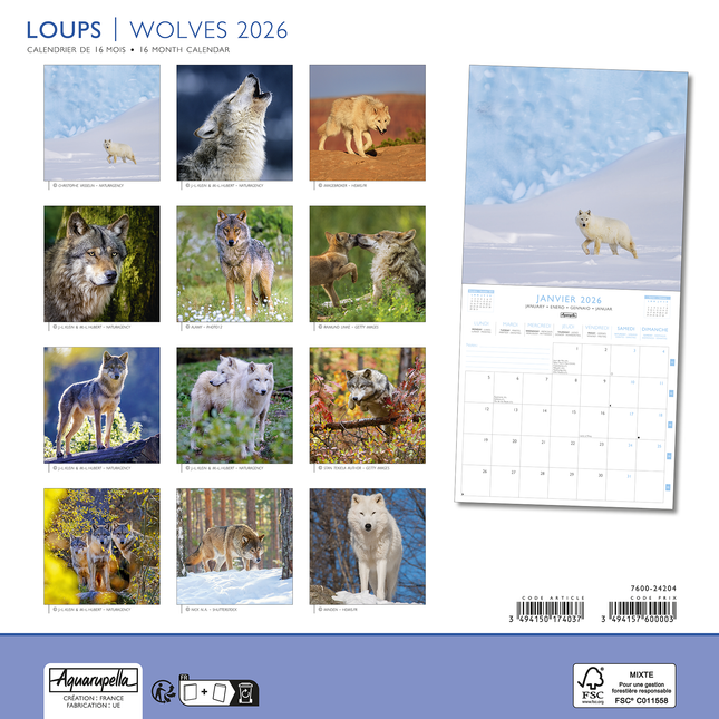 Aquarupella Wolven Kalender 2026