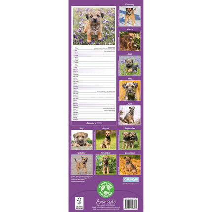 Avonside Border Terrier Kalender 2026 Slimline