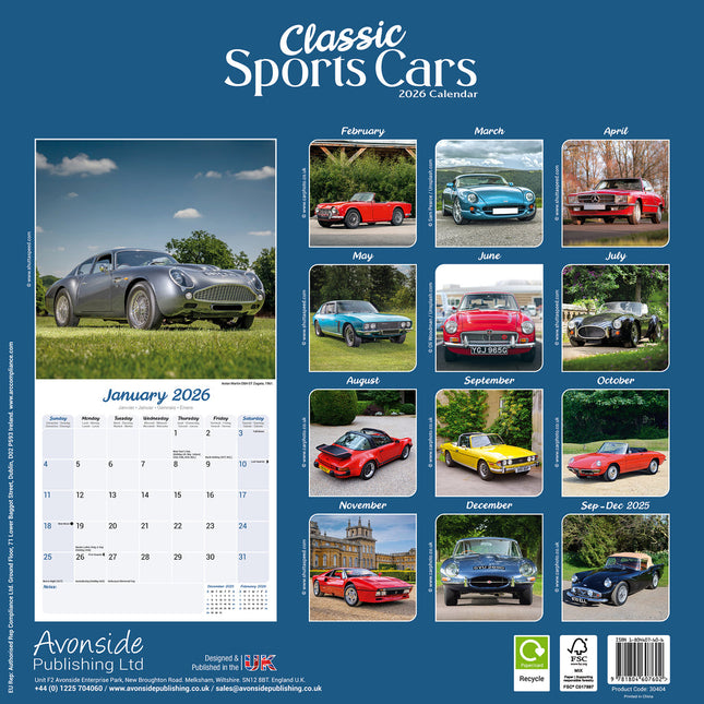 Avonside Classic Sports Cars Kalender 2026