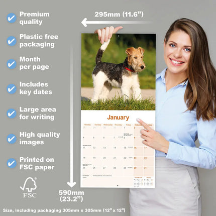 Avonside Fox Terrier Ruwhaar Kalender 2027