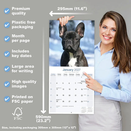 Avonside Franse Bulldog Kalender 2027