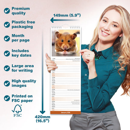 Avonside Hamster Kalender 2026 Slimline