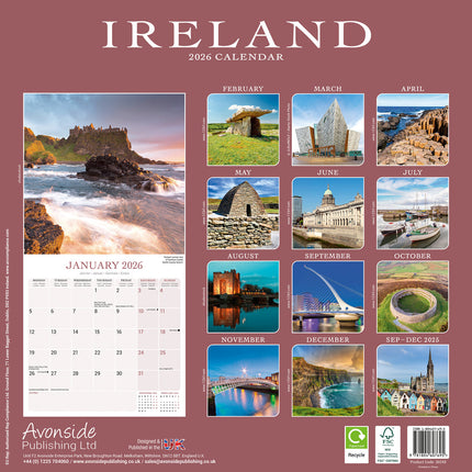 Avonside Ierland Kalender 2026