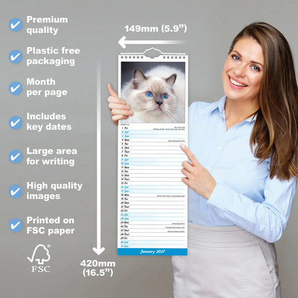 Avonside Katten Slimline Kalender 2027
