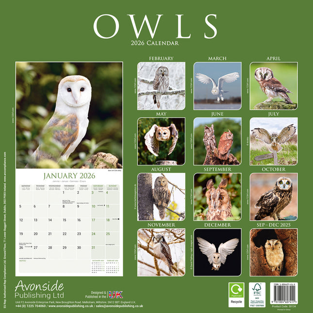 Avonside Uilen Kalender 2026