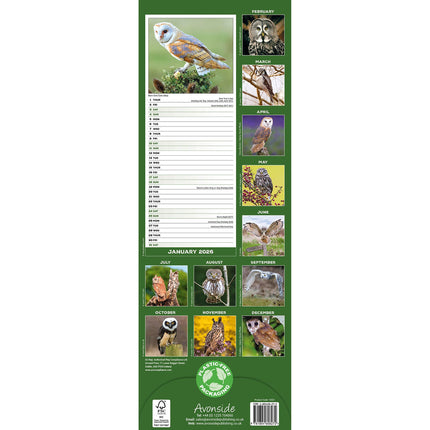 Avonside Uilen Kalender 2026 Slimline