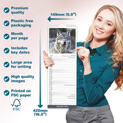 Avonside Wolven Kalender 2026 Slimline