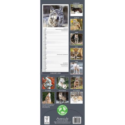 Avonside Wolven Kalender 2026 Slimline