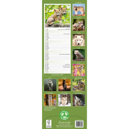 Avonside Wolven Kalender 2027 Slimline