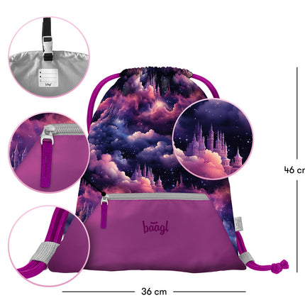Baagl Baagl Gymtas Royal Unicorn met rits