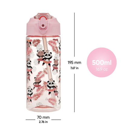 Baagl Baagl Panda Drinkfles 500ml met Rietje