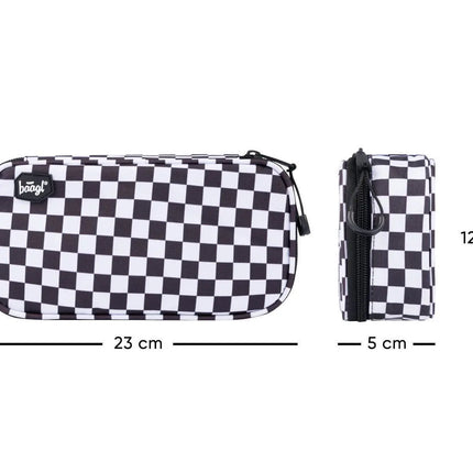 Baagl Baagl School etui Skate Checked 1-rits