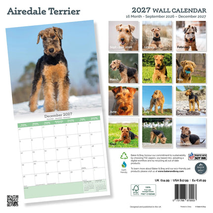 Baker & Bray Airedale Terrier Kalender 2027