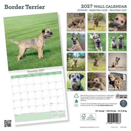 Baker & Bray Border Terrier Kalender 2027