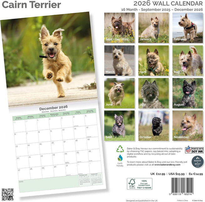 Baker & Bray Cairn Terrier Kalender 2026