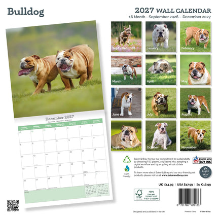 Baker & Bray Engelse Bulldog Kalender 2027