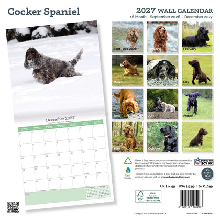 Baker & Bray Engelse Cocker Spaniel Kalender 2027