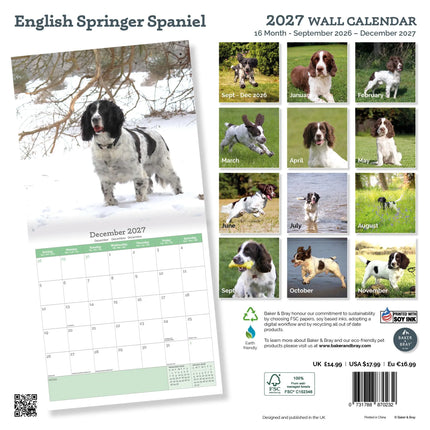 Baker & Bray Engelse Springer Spaniel Kalender 2027