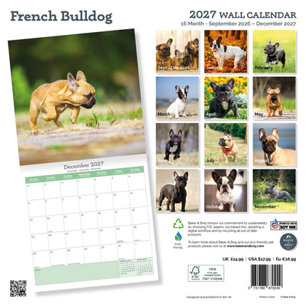 Baker & Bray Franse Bulldog Kalender 2027