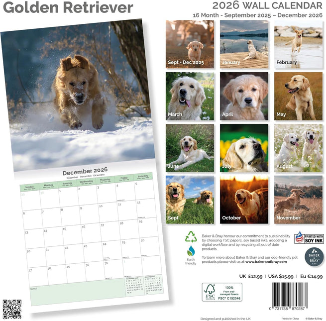 Baker & Bray Golden Retriever Kalender 2026