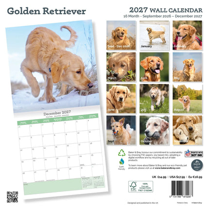 Baker & Bray Golden Retriever Kalender 2027