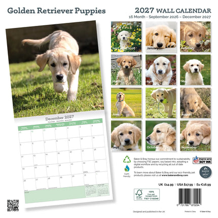 Baker & Bray Golden Retriever Puppies Kalender 2027