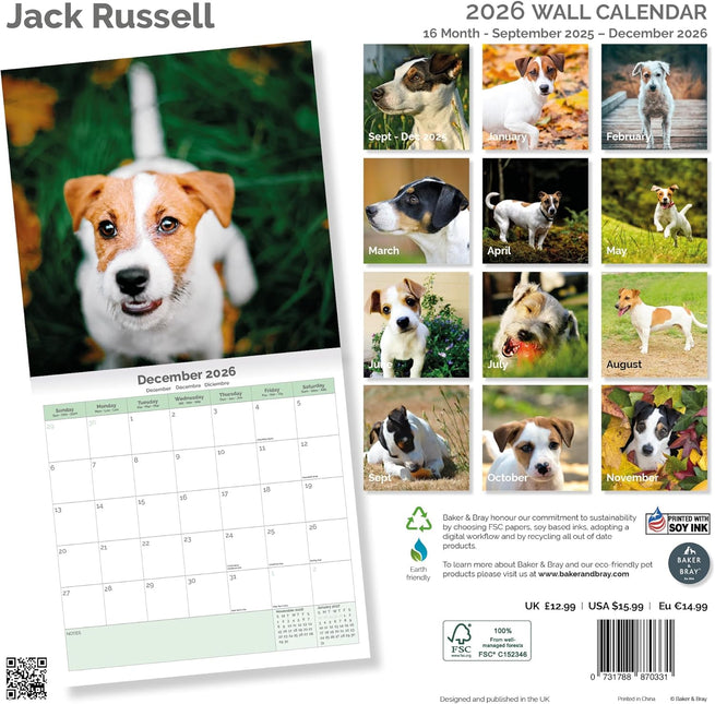 Baker & Bray Jack Russell Terrier Kalender 2026