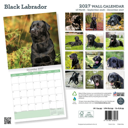 Baker & Bray Labrador Retriever Zwart Kalender 2027