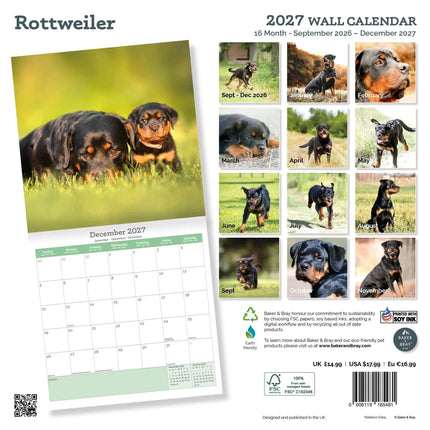 Baker & Bray Rottweiler Kalender 2027