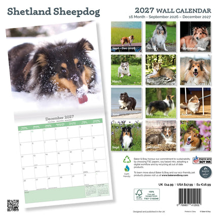 Baker & Bray Shetland Sheepdog Kalender 2026