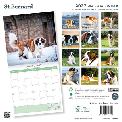 Baker & Bray Sint Bernard Kalender 2027