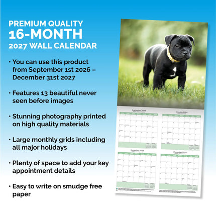 Baker & Bray Staffordshire Bull Terrier Puppies Kalender 2026