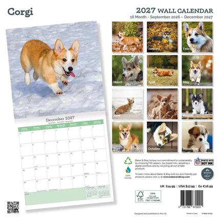 Baker & Bray Welsh Corgi Kalender 2027