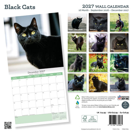 Baker & Bray Zwarte Katten Kalender 2027