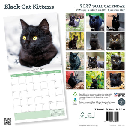 Baker & Bray Zwarte Kittens Kalender 2026