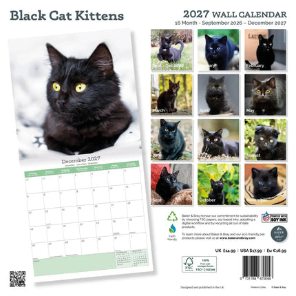 Baker & Bray Zwarte Kittens Kalender 2027