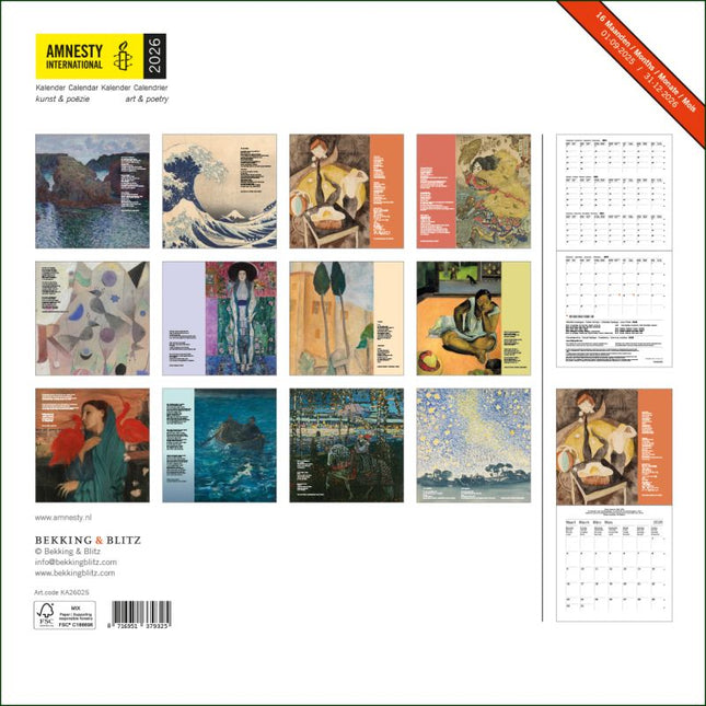 Bekking & Blitz Amnesty International Kalender 2026
