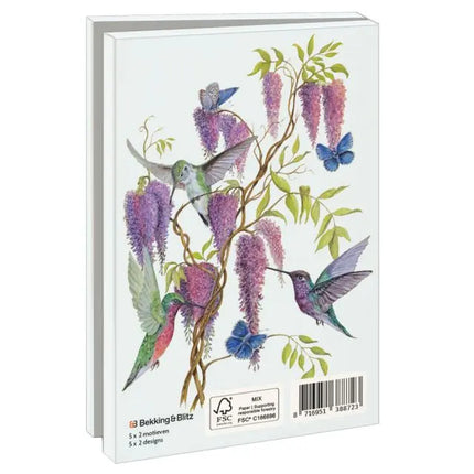 Bekking & Blitz Kaartenmapje 10 stuks met enveloppen – Birds & Flowers, Dennis Meijering