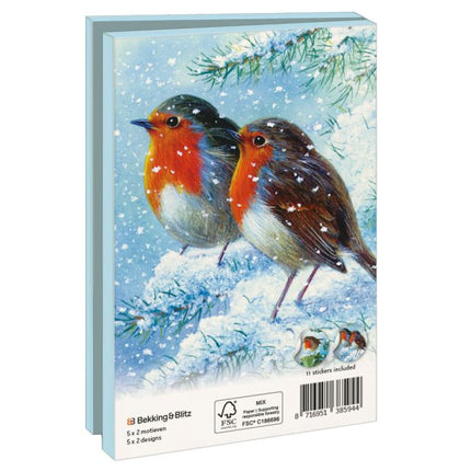 Bekking & Blitz Kaartenmapje 10 stuks met enveloppen – Robin in the Winter, Brian Rushton