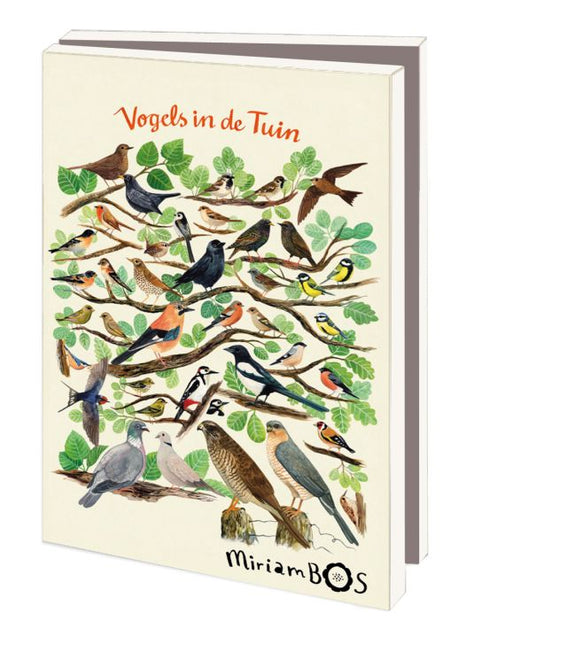 Bekking & Blitz Kaartenmapje 10 stuks met enveloppen – Vogels in de tuin, Miriam Bos