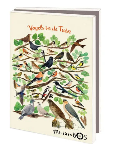 Bekking & Blitz Kaartenmapje 10 stuks met enveloppen – Vogels in de tuin, Miriam Bos